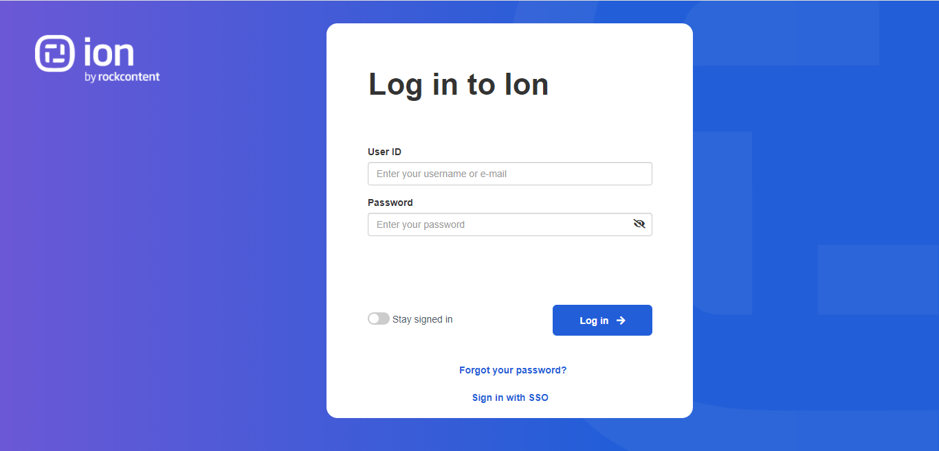 Log in to Ion